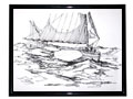 Friendship Sloop Line Drawing Print