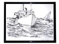 Lobster Boat Line Drawing Print